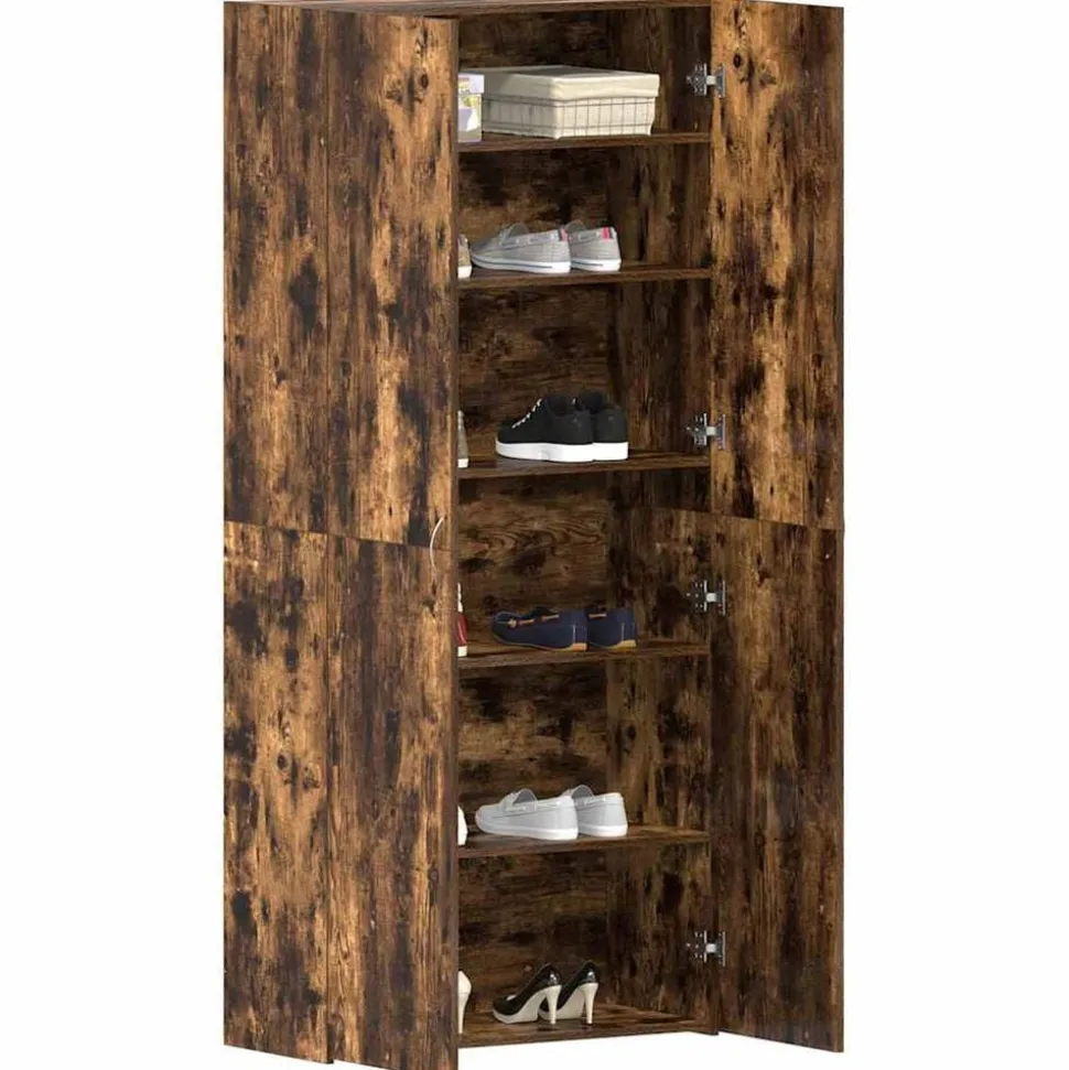vidaXL Schoenenkast Multikleur 80 x 35.5 x 180 cm Bewerkt hout