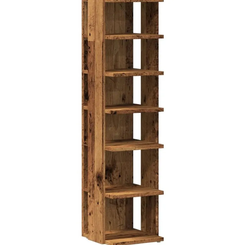 vidaXL Schoenenkast 28x27x102 cm bewerkt hout oud houtkleurig