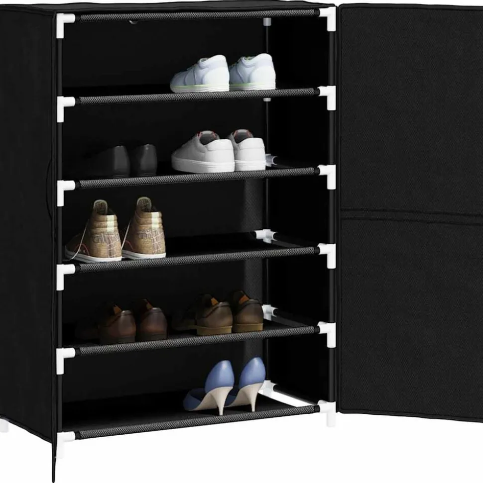 vidaXL Schoenenkast 60x30x90 cm stof zwart
