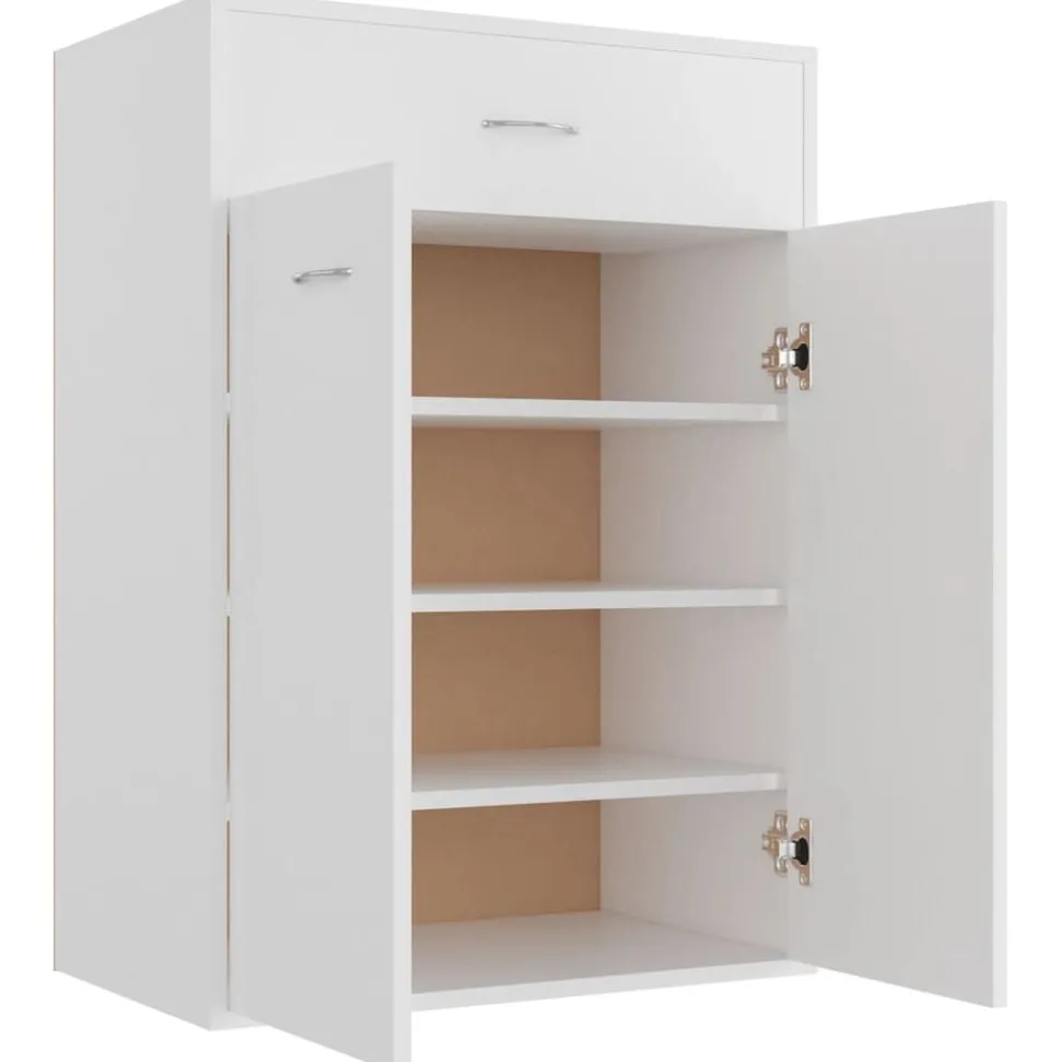 vidaXL Schoenenkast 60x35x84 cm bewerkt hout wit