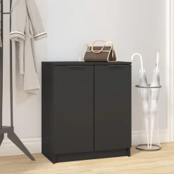vidaXL Schoenenkast 59x35x70 cm bewerkt hout zwart