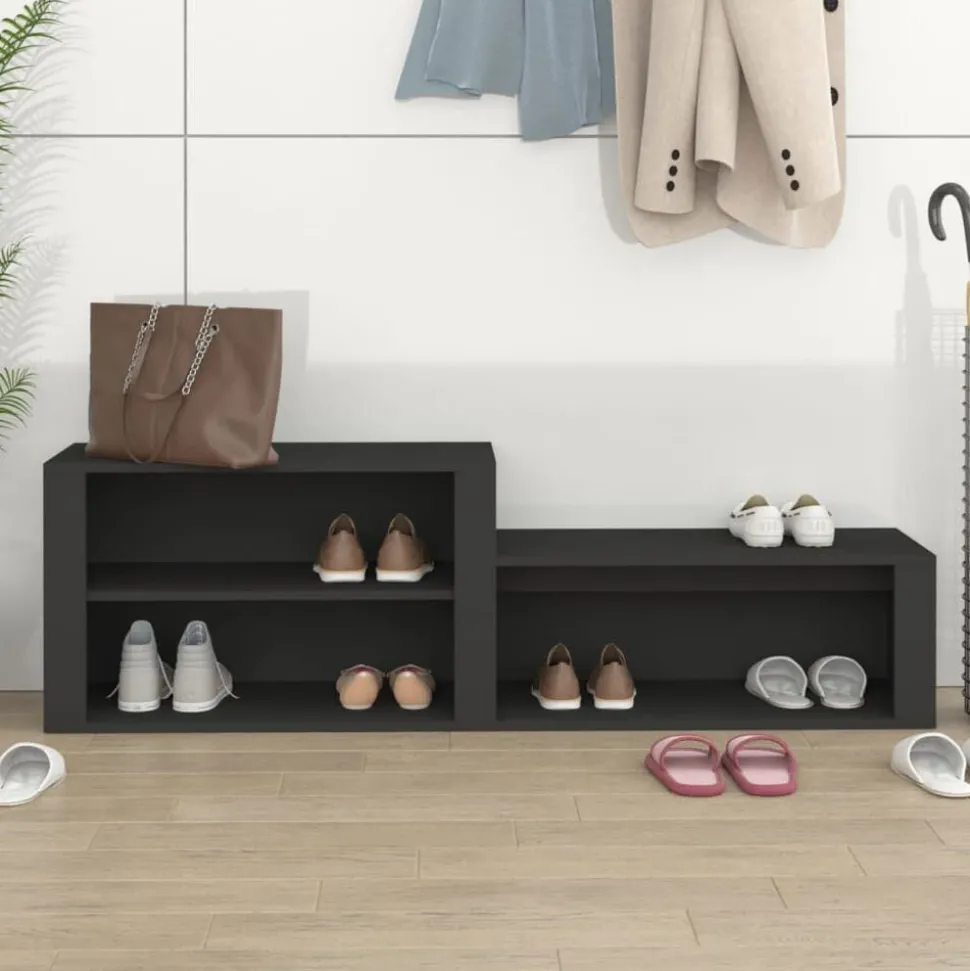vidaXL Schoenenkast 150x35x45 cm bewerkt hout zwart