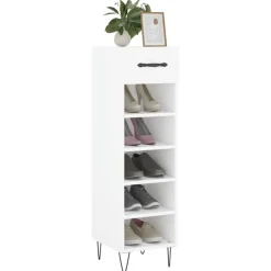 vidaXL Schoenenkast 30x35x105 cm bewerkt hout wit