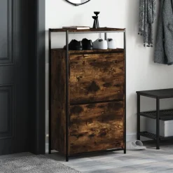 vidaXL Schoenenkast 60x34x112 cm bewerkt hout gerookt eikenkleurig