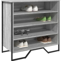 vidaXL Schoenenkast 80x38x78 cm bewerkt hout grijs sonoma eikenkleurig