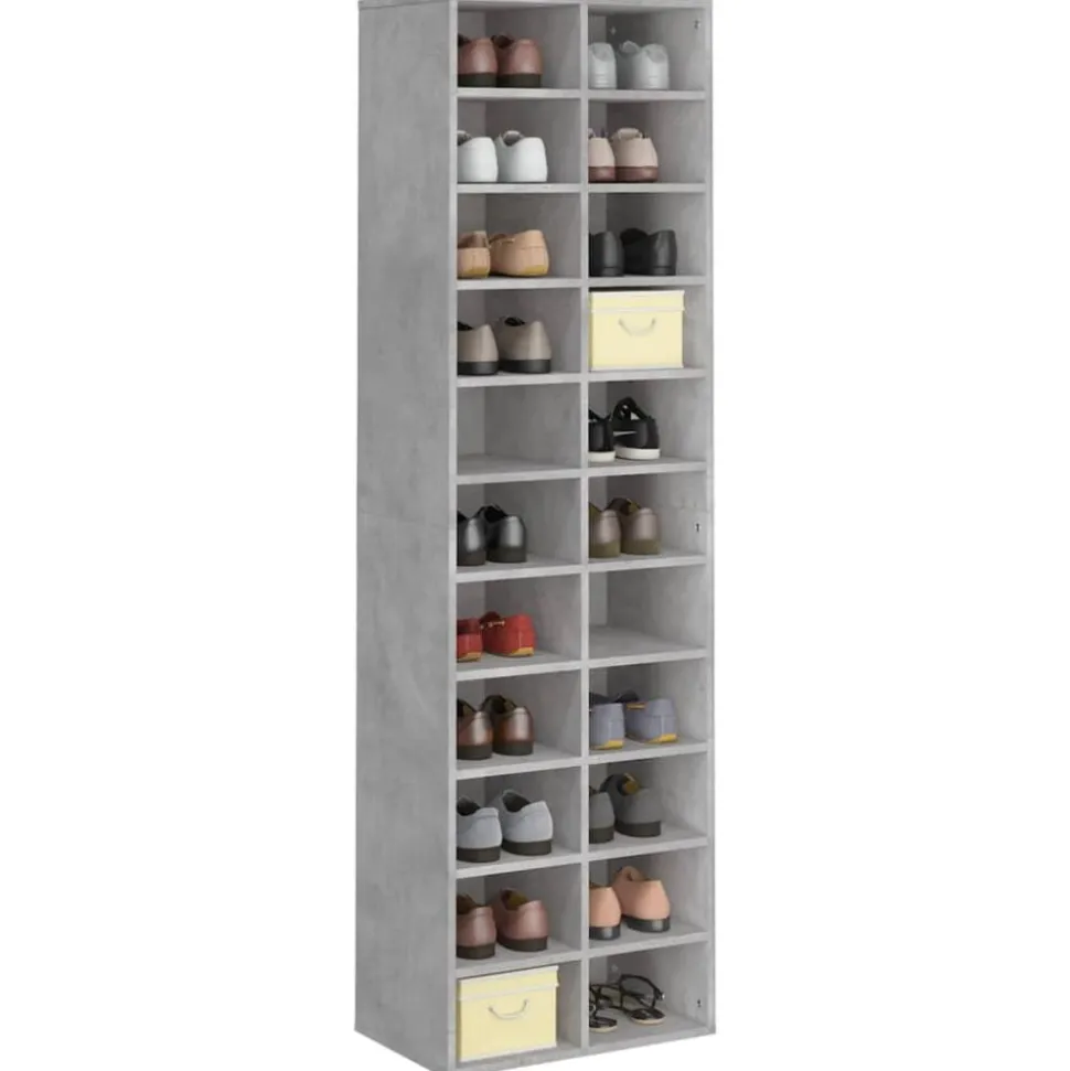 vidaXL Schoenenkast 54x34x183 cm bewerkt hout betongrijs