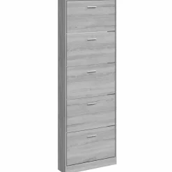 vidaXL Schoenenkast 59x17x169 cm bewerkt hout grijs sonoma eikenkleur