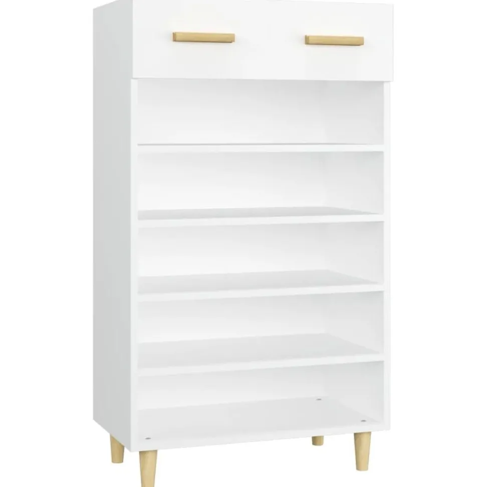 vidaXL Schoenenkast 60x35x105 cm bewerkt hout wit