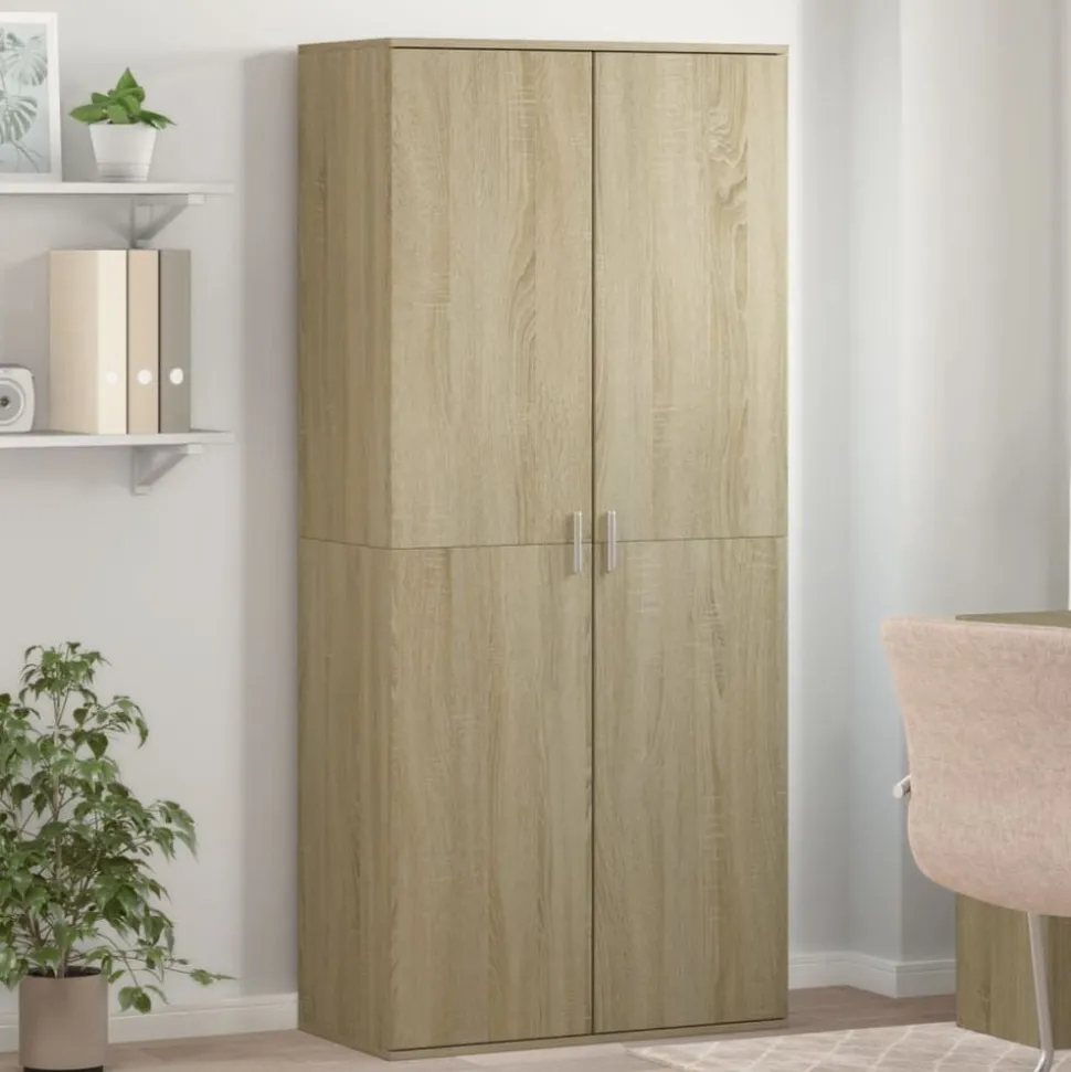 vidaXL Schoenenkast 80x39x178 cm spaanplaat sonoma eikenkleurig
