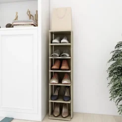 vidaXL Schoenenkast 27,5x27x102 cm bewerkt hout sonoma eikenkleurig
