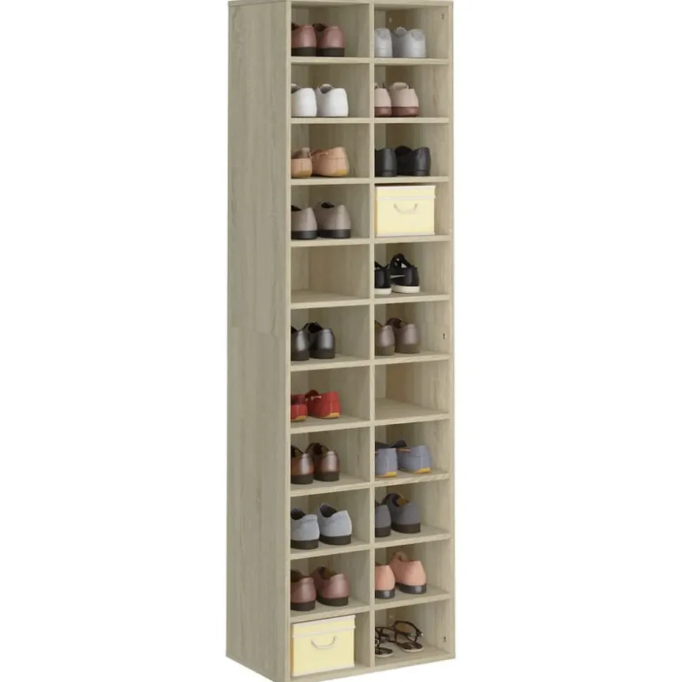 vidaXL Schoenenkast 54x34x183 cm bewerkt hout sonoma eikenkleurig