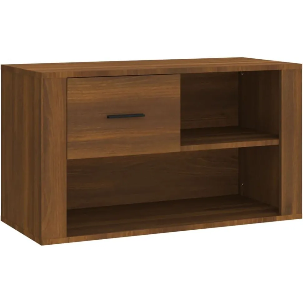 vidaXL Schoenenkast 80x35x45 cm bewerkt hout bruin eikenkleur