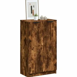 vidaXL Schoenenkast 59x35x100 cm bewerkt hout gerookt eikenkleurig