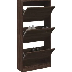 vidaXL Schoenenkast 60x21x125,5 cm bewerkt hout bruin eikenkleur