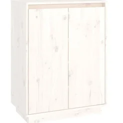 vidaXL Schoenenkast 60x35x80 cm massief grenenhout wit