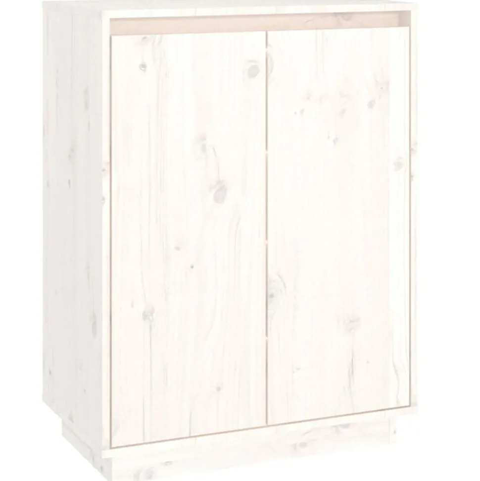 vidaXL Schoenenkast 60x35x80 cm massief grenenhout wit