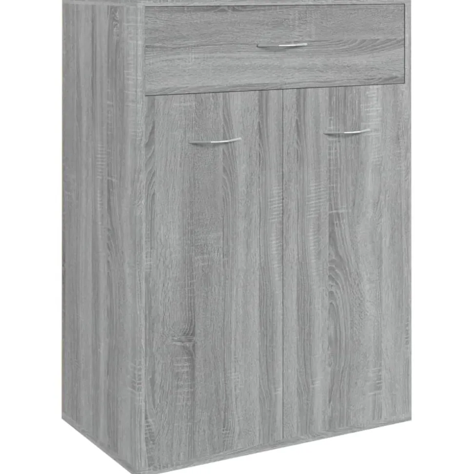 vidaXL Schoenenkast 60x35x84 cm bewerkt hout grijs sonoma