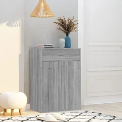 vidaXL Schoenenkast 60x35x84 cm bewerkt hout grijs sonoma