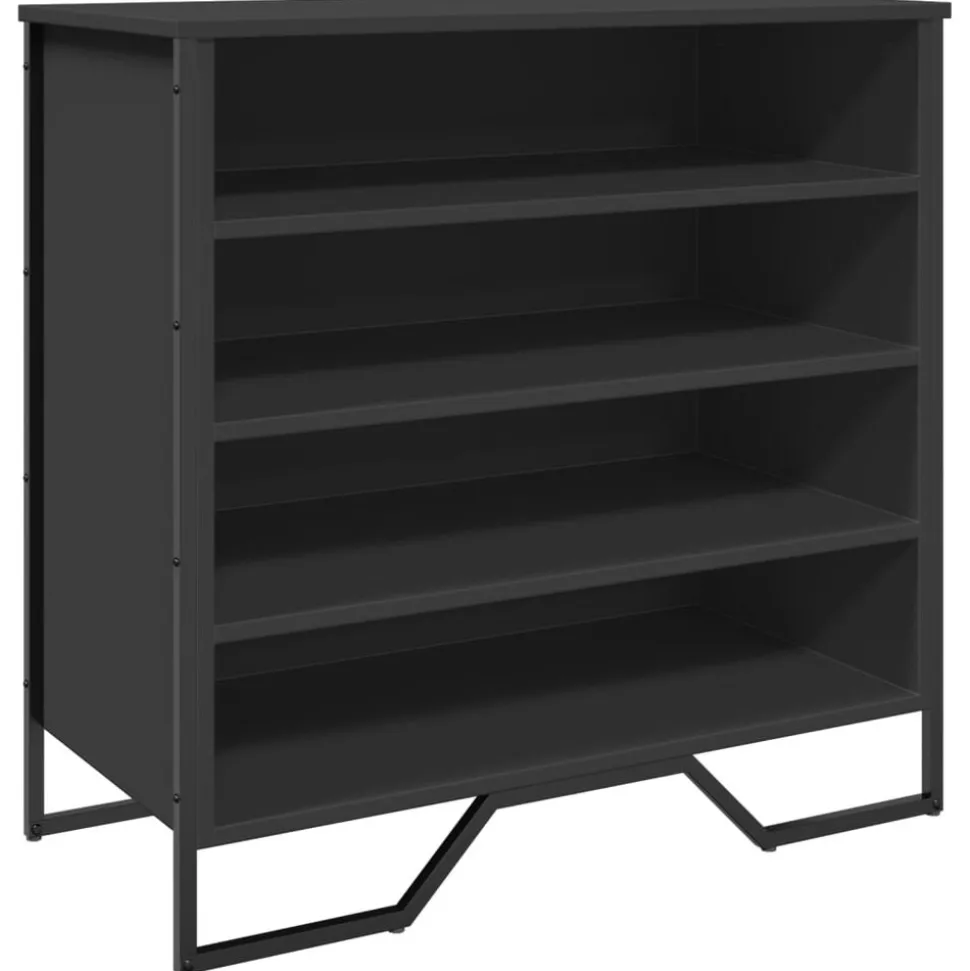 vidaXL Schoenenkast 80x38x78 cm bewerkt hout zwart