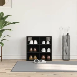 vidaXL Schoenenkast Zwart Eiken 52 x 30 x 50,5 cm Bewerkt hout