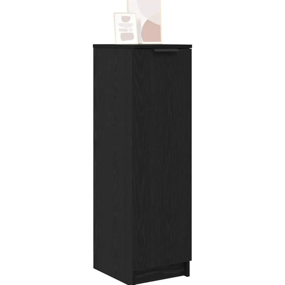 vidaXL Schoenenkast Zwart Eiken 29,5 x 35 x 101 cm Bewerkt hout