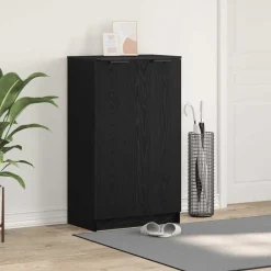 vidaXL Schoenenkast Zwart Eiken 59 x 35 x 100 cm Bewerkt hout