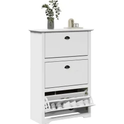 vidaXL Schoenenrek BODO 80x35x118 cm wit
