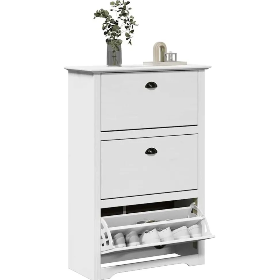 vidaXL Schoenenrek BODO 80x35x118 cm wit