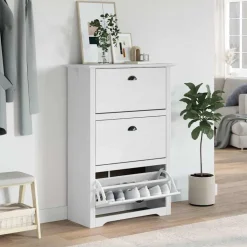 vidaXL Schoenenrek BODO 80x35x118 cm wit