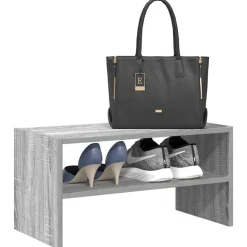 vidaXL Schoenenrek stapelbaar 60x30x30,5 cm grijs sonoma eikenkleurig