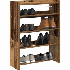 vidaXL Schoenenrek 60x25x81 cm bewerkt hout oud houtkleurig
