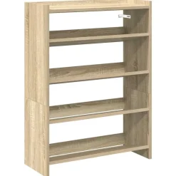 vidaXL Schoenenrek 60x25x81 cm bewerkt hout sonoma eikenkleurig