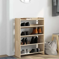 vidaXL Schoenenrek 60x25x81 cm bewerkt hout sonoma eikenkleurig