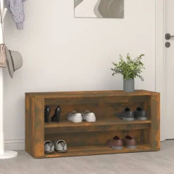 vidaXL Schoenenrek 100x35x45 cm bewerkt hout gerookt eikenkleurig