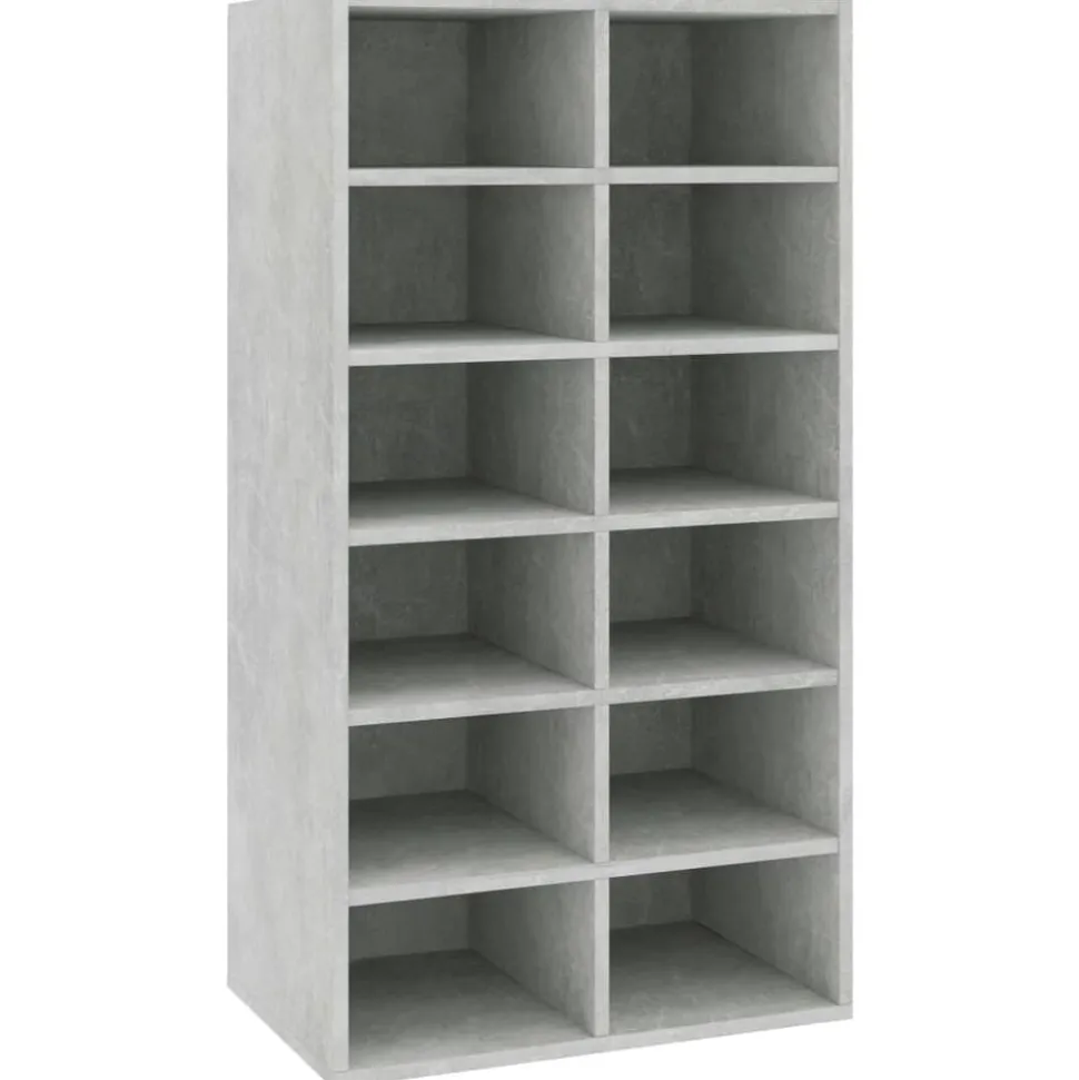 vidaXL Schoenenrek 54x34x100,5 cm bewerkt hout betongrijs
