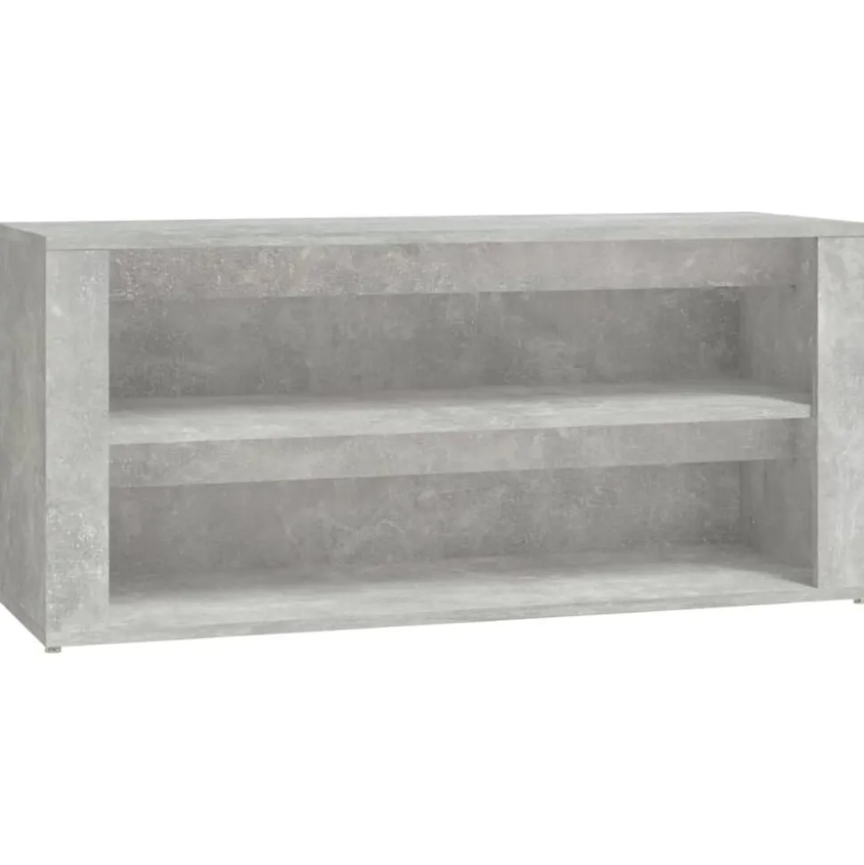 vidaXL Schoenenrek 100x35x45 cm bewerkt hout betongrijs