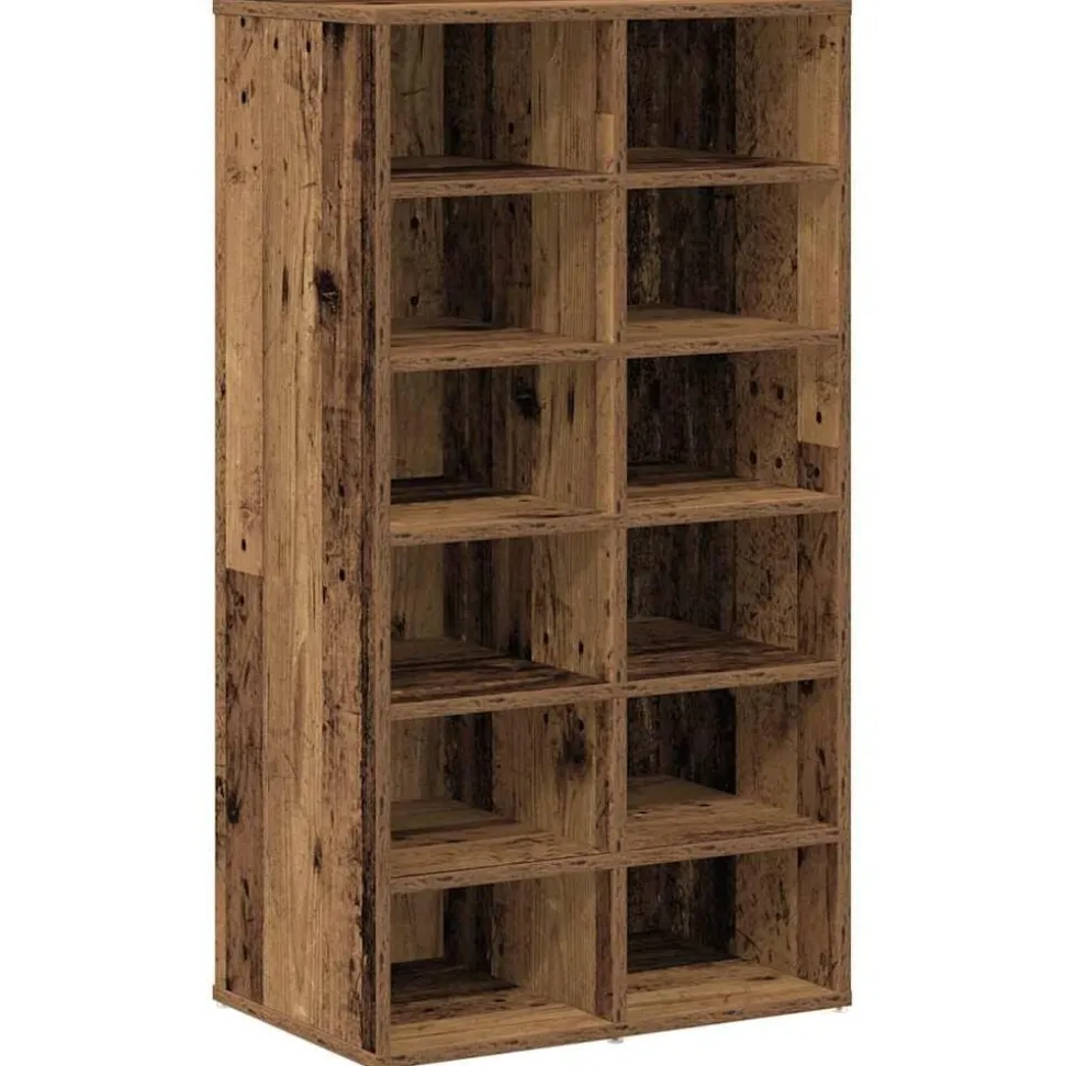 vidaXL Schoenenrek 54x34x100,5 cm bewerkt hout oud houtkleurig