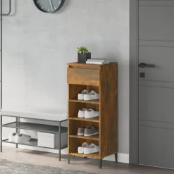 vidaXL Schoenenrek 40x36x105 cm bewerkt hout gerookt eikenkleurig