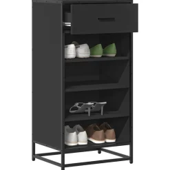 vidaXL Schoenenrek 48x38x97,5 cm bewerkt hout zwart