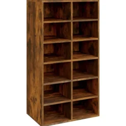 vidaXL Schoenenrek 54x34x100,5 cm bewerkt hout gerookt eikenkleurig