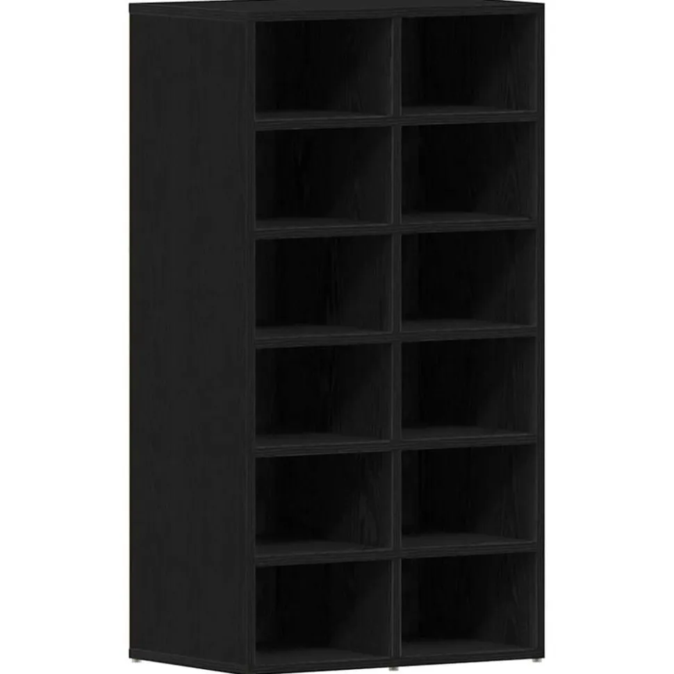 vidaXL Schoenenrek 54x34x100,5 cm spaanplaat zwart eikenkleurig