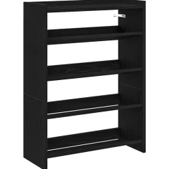 vidaXL Schoenenrek 60x25x81 cm bewerkt hout zwart