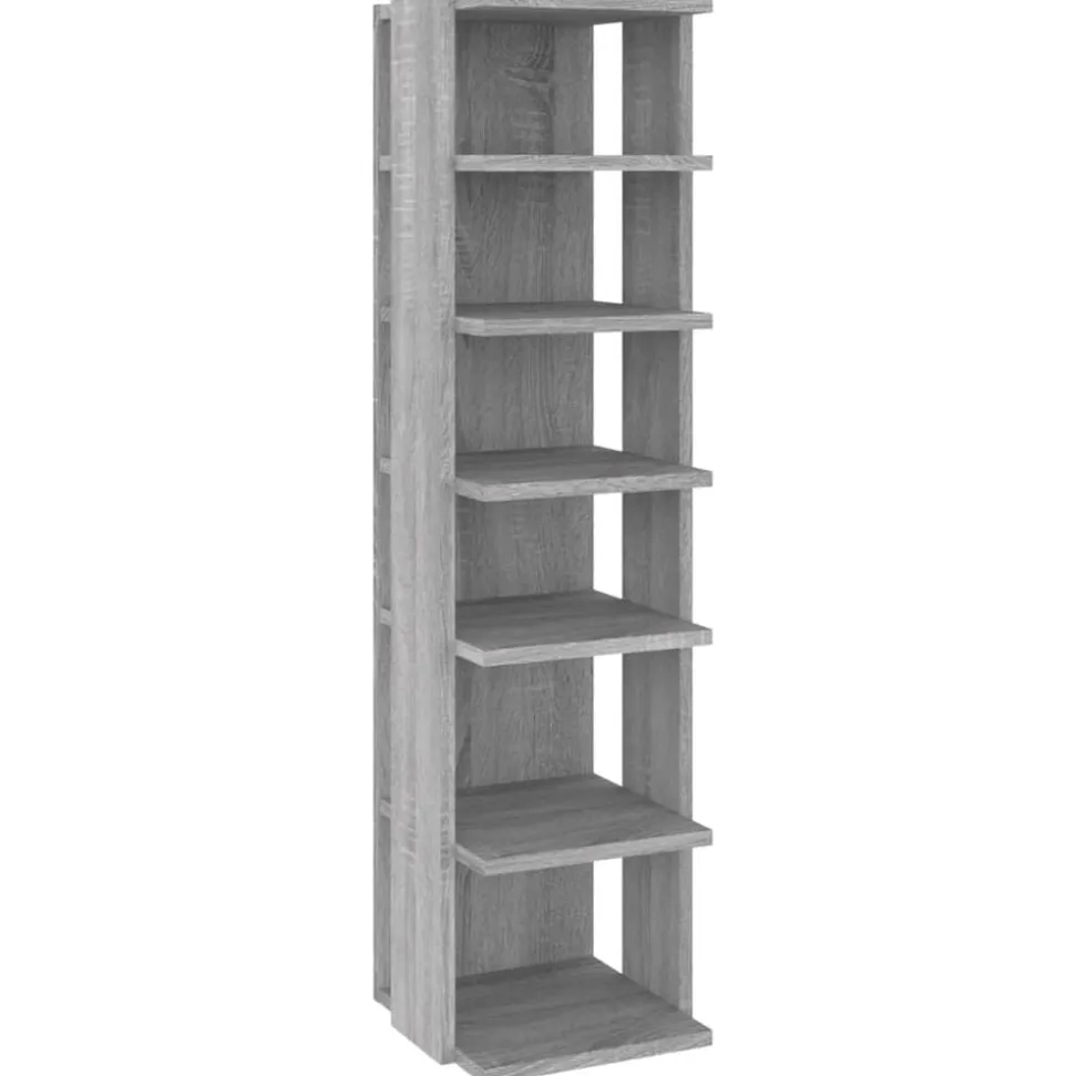 vidaXL Schoenenrek 27,5x27x102 cm bewerkt hout grijs sonoma