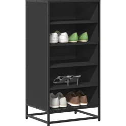 vidaXL Schoenenrek 48x38x97,5 cm bewerkt hout zwart