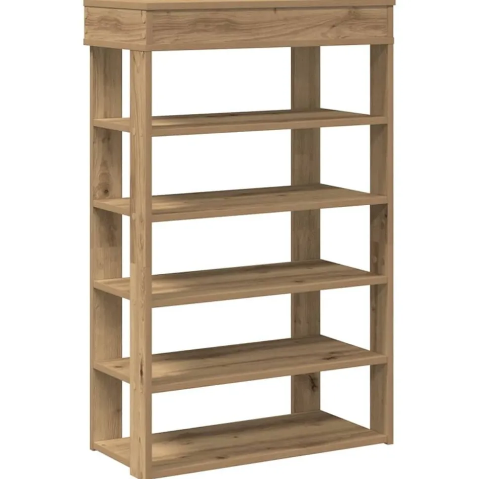 vidaXL Schoenenrek 60x30x98 cm bewerkt hout artisanaal eikenkleur
