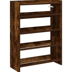 vidaXL Schoenenrek 60x25x81 cm bewerkt hout gerookt eikenkleurig