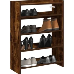vidaXL Schoenenrek 60x25x81 cm bewerkt hout gerookt eikenkleurig