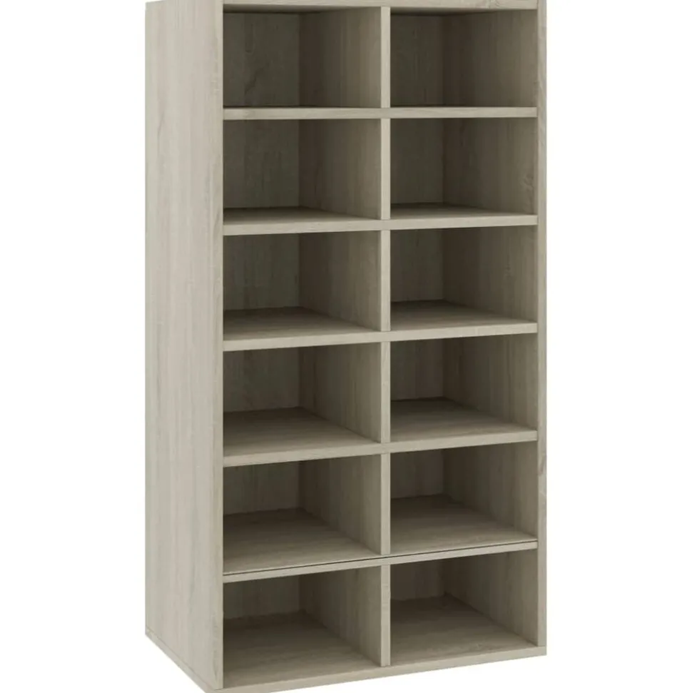 vidaXL Schoenenrek 54x34x100,5 cm bewerkt hout sonoma eikenkleurig