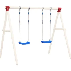 vidaXL Schommelset met 2 zitjes 38x16 cm polyetheen blauw