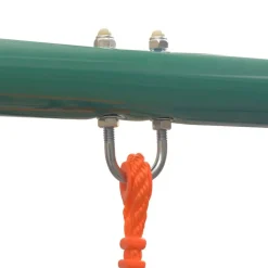 vidaXL Schommelset met glijbaan en 3 zitjes oranje